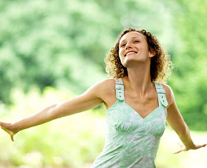 Smiling Woman Outdoors