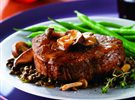 Beef Tenderloin with Savory Saucy Mushrooms and Lentils