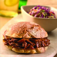 Barbecue Pulled Lamb Shank on Crusty Rolls: Main Image