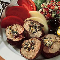 American-Style Mediterranean Stuffed Lamb Loin: Main Image