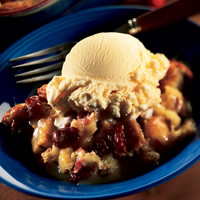 Bread Pudding with Dried Cherries and Caramel Sauce: Main Image