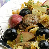 Alsatian Braised Turkey Sausage: Main Image