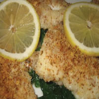 Crumb-Topped Haddock over Spinach: Main Image