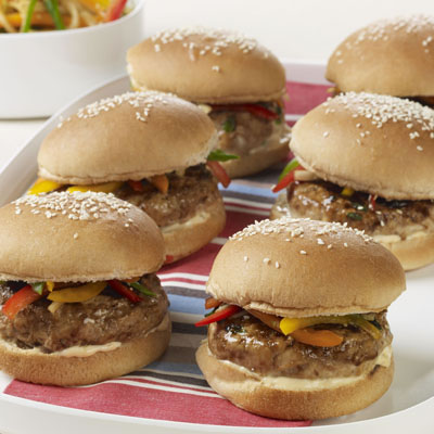 Image of Chinese Chicken Burgers With Rainbow Sesame Slaw, Walmart
