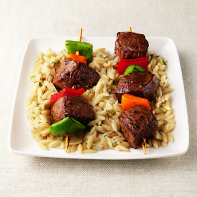 Image of Sizzling Sirloin Kabobs On A Bed Of Orzo, Walmart