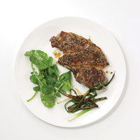 Broiled Provençal Lamb Shoulder Chops with Charred Scallions: Main Image