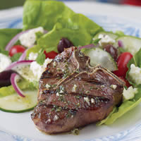 Herbed Greek Loin Chops with Feta Salad: Main Image