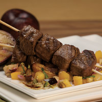 Moroccan-Spiced Lamb Kebobs with Summertime Fruit Chutney: Main Image