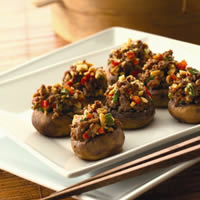 Pacific Rim Mushrooms Stuffed with Lamb: Main Image