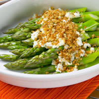 Baked Asparagus with Goat Cheese and Bread Crumbs: Main Image