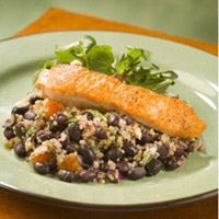 Roasted Salmon with Black Bean-Quinoa Salad: Main Image