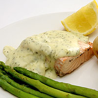 Broiled Salmon with Lemon Dill Sauce: Main Image
