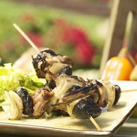 Brochette of Quail and California Mission Figs with Winter Green Salad: Main Image