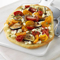 Marinated Tomato, Fresh Fig, and Feta Cheese Pizza: Main Image