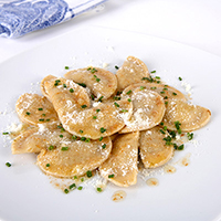 Brown Butter Ravioli with Peas and Parmesan: Main Image