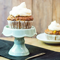 Carrot Raisin Muffins with Cream Cheese Frosting: Main Image