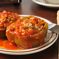 Rice and Bean Stuffed Pepper Cups: Main Image
