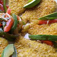 Tortilla Crusted Chicken with Fajita Veggies: Main Image