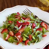 Strawberry and Fava Bean Salad with Pecorino: Main Image