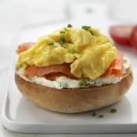 Scrambled Eggs and Lox Breakfast Bagels: Main Image