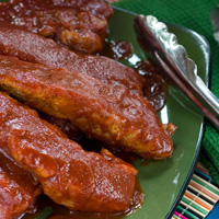 Country-Style Ribs with Whiskey Barbecue Sauce: Main Image