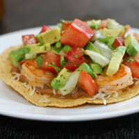 Shrimp Tostadas with Avocado Salsa: Main Image