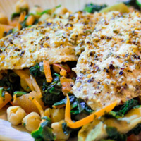 Tilapia over Spinach, Artichoke Hearts, and Chickpeas: Main Image