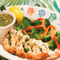 Grilled Shrimp Skewers with Cilantro and Green Tomatillo Salsa: Main Image