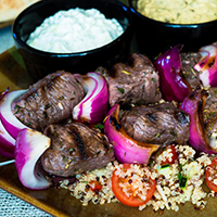 Grilled Lamb Kabobs with Orzo: Main Image