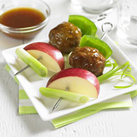 Spicy Apple Glazed Meatball Skewers: Main Image
