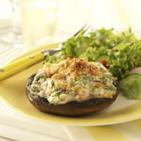 Grilled Portabella Caps Stuffed with Herb Cheese: Main Image