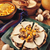 Mushroom &amp; Brie Quesadillas with Mango &amp; Papaya Chutney: Main Image