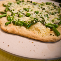 Asparagus, Asiago, and Fontina Cheese Pizza: Main Image