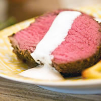 Herb Crusted Beef Tenderloin with Horseradish Cream Sauce: Main Image