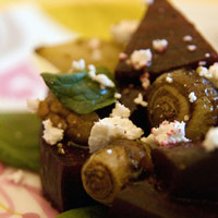 Roasted Beet and Pearl Onion Salad with Spinach, Pecans, and Goat Cheese: Main Image