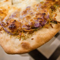 White Pizza with Purple Fingerling Mashed Potatoes: Main Image