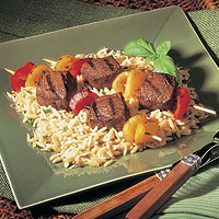 Beef Kabobs with Parmesan Orzo: Main Image