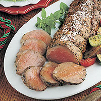 Beef Tenderloin &amp; Garlic-Roasted Vegetables: Main Image