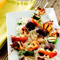 Grilled Chicken and Peach Kabobs: Main Image