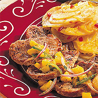 Teriyaki Pork Medallions with Papaya Salsa: Main Image