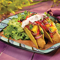 Baja Style Fish Tacos with Onion Mango Salsa: Main Image