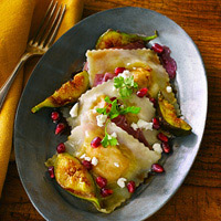 Butternut Squash Ravioli with Peppered-Pomegranate Sauce: Main Image