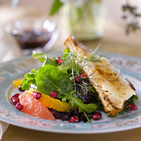 Goat Cheese Brle, Petite Greens, and Pomegranate-Orange Vinaigrette: Main Image