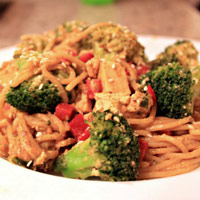 Thai-Inspired Noodles with Peanut Sauce: Main Image