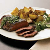 Mushroom Pesto Steak and Hot Pepper Potatoes: Main Image