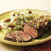Walnut-Crusted Steak and Fennel Bean Salad: Main Image