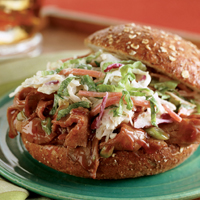 Shaved Barbecue Beef Sandwiches with Spicy Slaw: Main Image