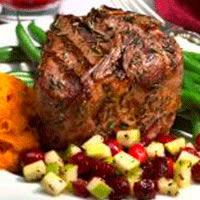 Rosemary Grilled Lamb Loin Chops with Cranberry and Peppered Apple Relish: Main Image