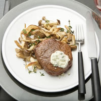 Beef Tenderloin Steaks with Blue Cheese Topping: Main Image