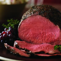 Thyme-Rubbed Beef Round Tip with Roasted Onion and Pear Wild Rice: Main Image